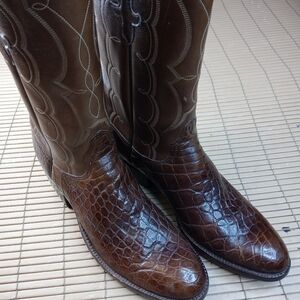 Lucchese Dark Brown Crocodile Boots